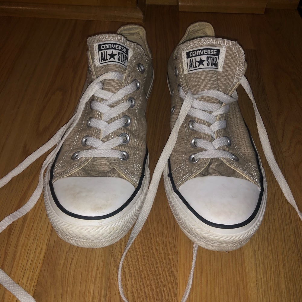 Tan Converse AllStar sneakers